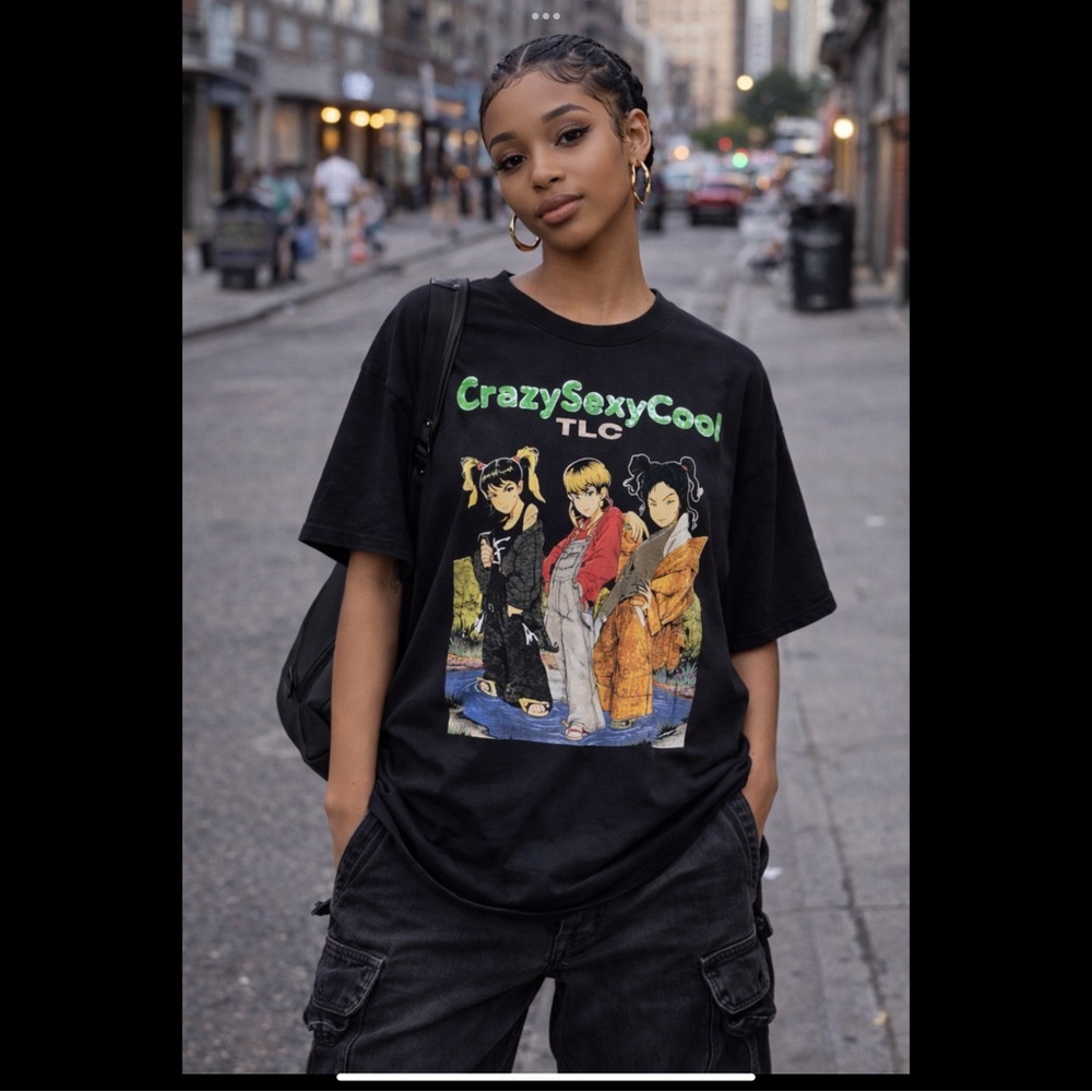 TLC CrazySexyCool Y2K Graphic Tee XL Oversized Black Streetwear